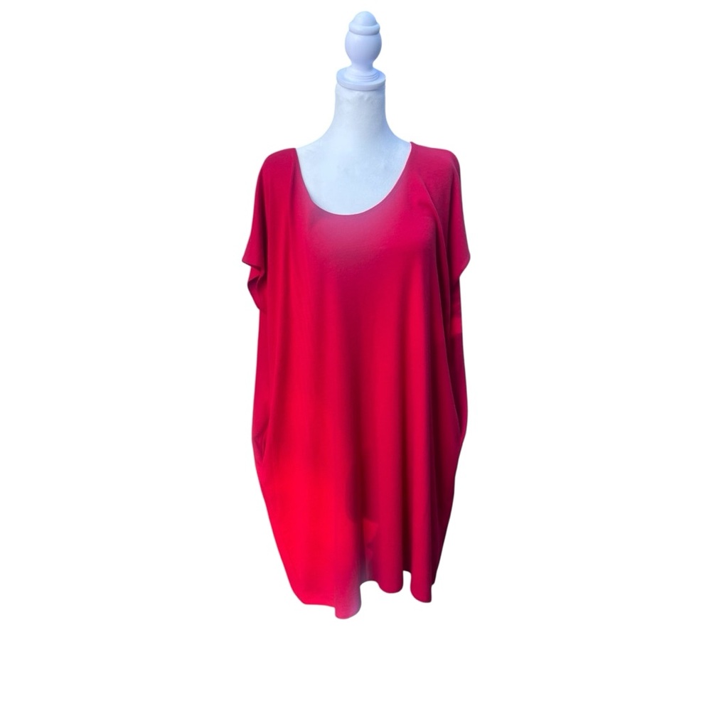 Wilfred Free Vibrant Lorelei Red Tunic Dress Top Pockets Size Medium